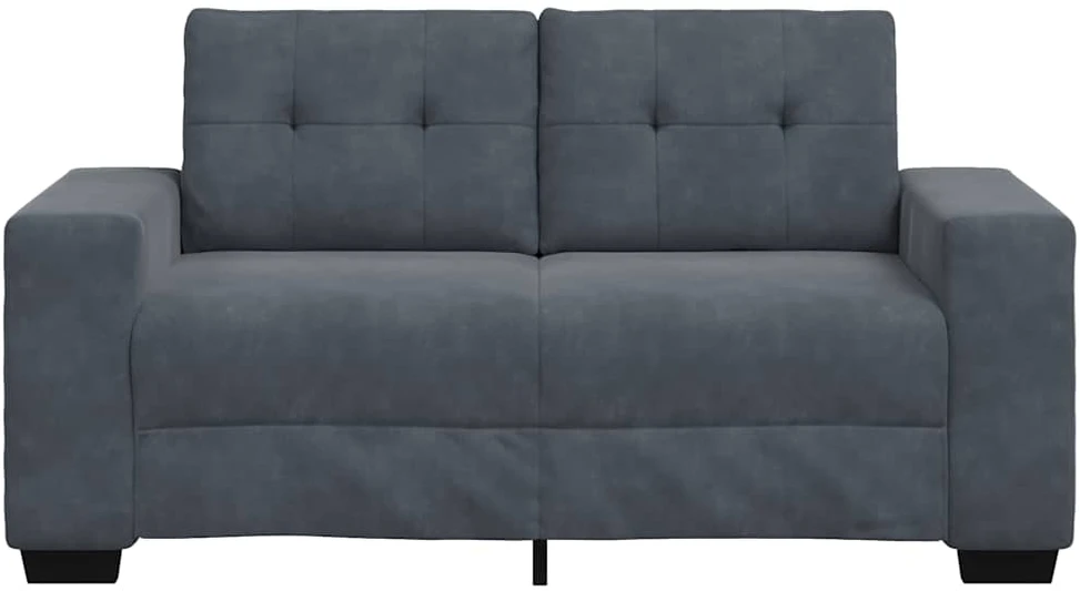 Dvivietė sofa, tamsiai pilka, 160x77x82 cm, aksomas