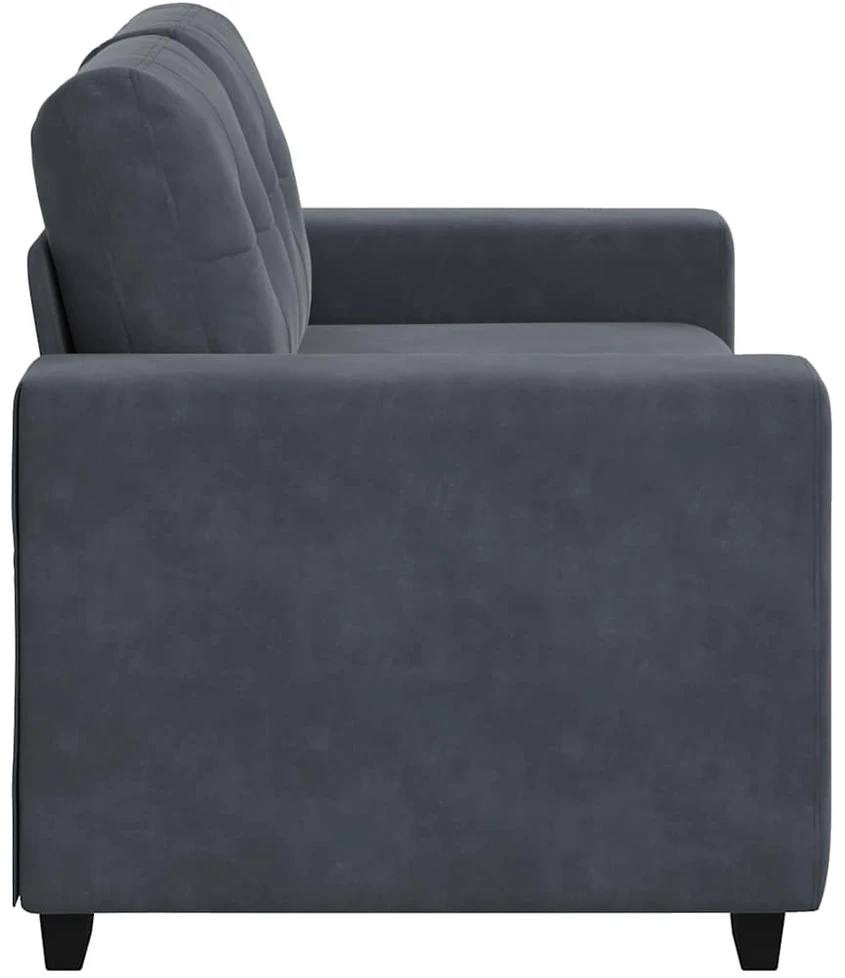 Dvivietė sofa, tamsiai pilka, 160x77x82 cm, aksomas