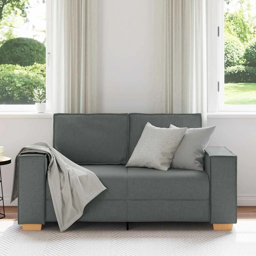 Dvivietė sofa, tamsiai pilka, 160x78x84 cm, audinys