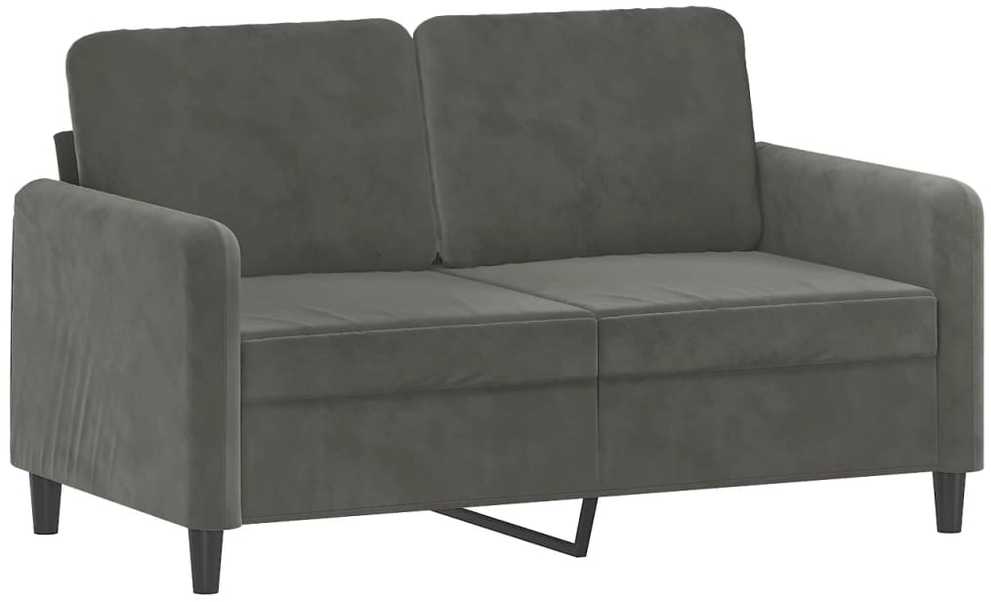 Dvivietė sofa, tamsiai pilkos spalvos, 120cm, aksomas