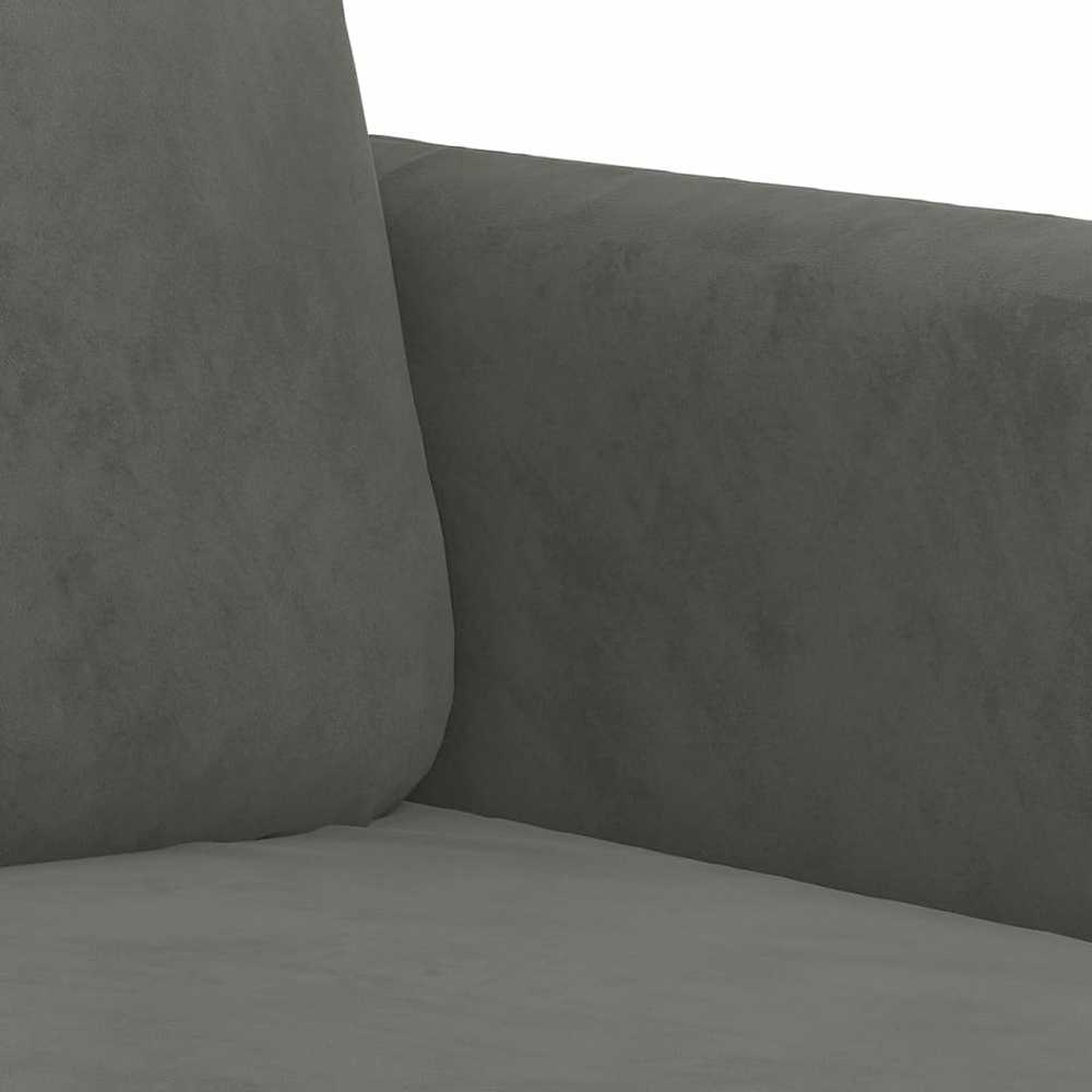 Dvivietė sofa, tamsiai pilkos spalvos, 120cm, aksomas