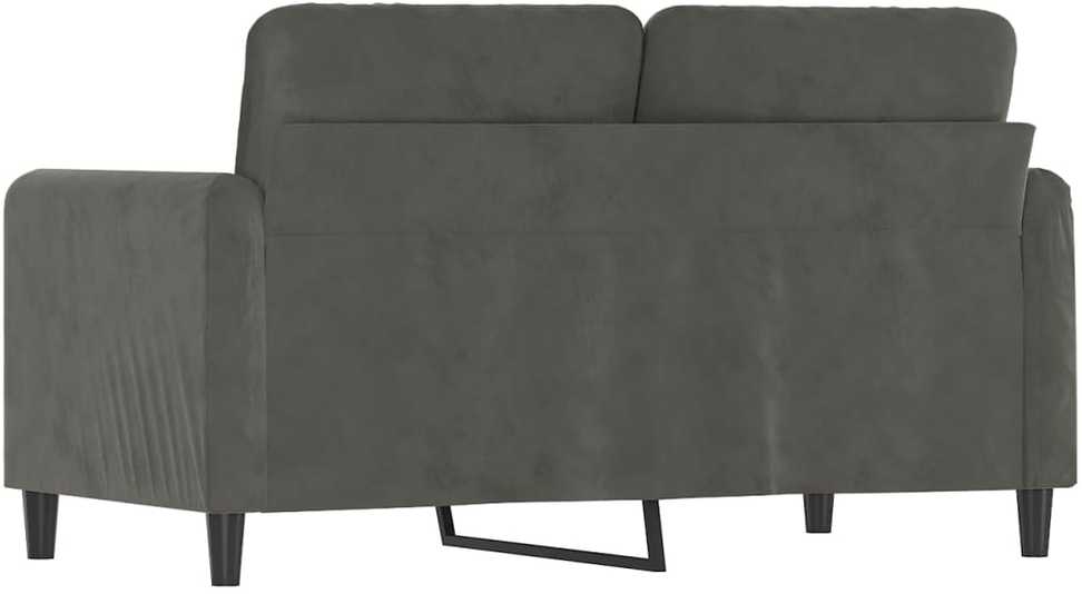Dvivietė sofa, tamsiai pilkos spalvos, 120cm, aksomas