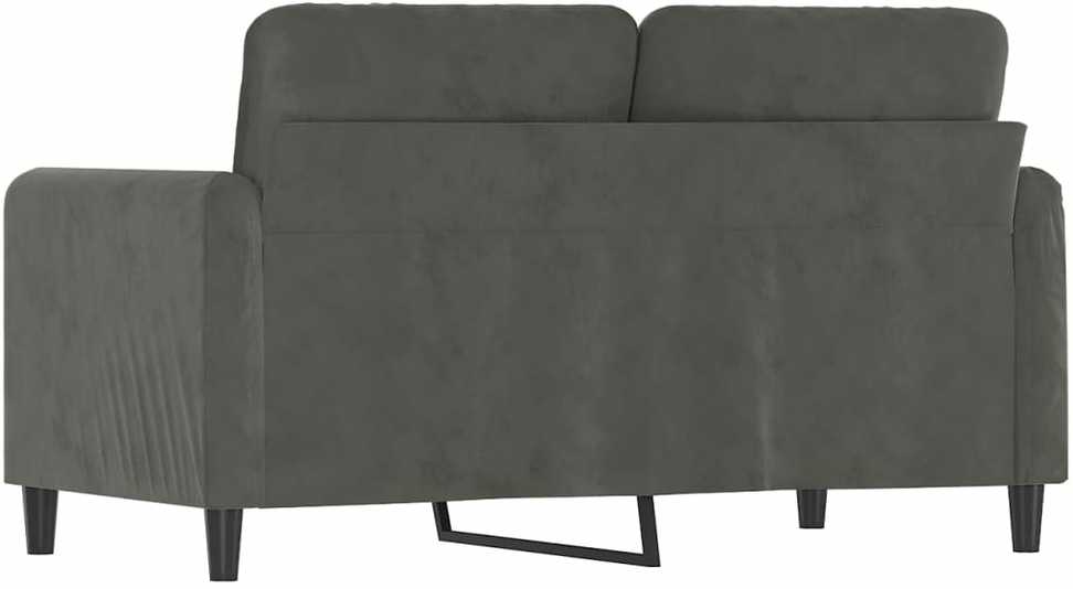 Dvivietė sofa, tamsiai pilkos spalvos, 120cm, aksomas
