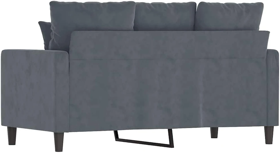 Dvivietė sofa, tamsiai pilkos spalvos, 120cm, aksomas