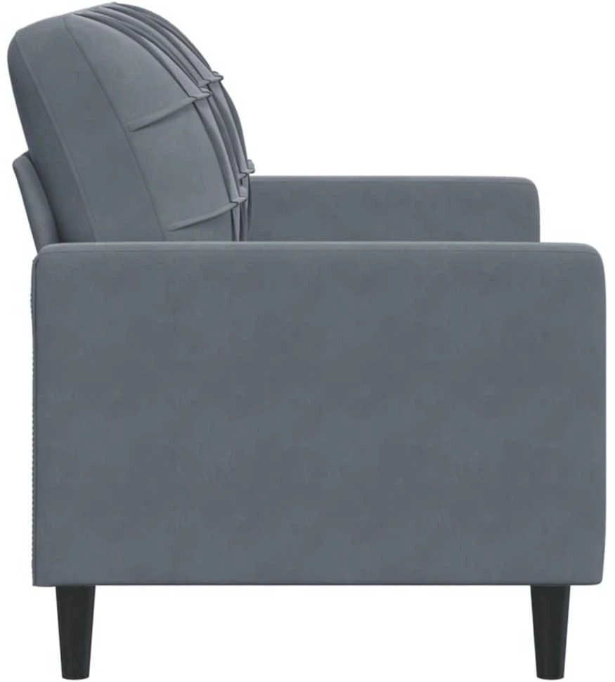 Dvivietė sofa, tamsiai pilkos spalvos, 120cm, aksomas