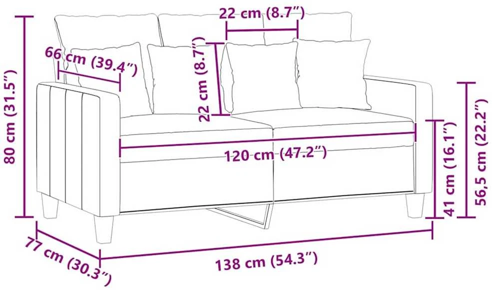 Dvivietė sofa, tamsiai pilkos spalvos, 120cm, audinys