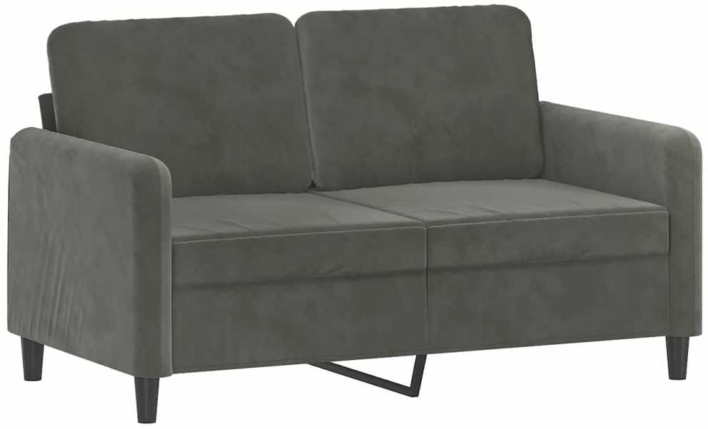 Dvivietė sofa, tamsiai pilkos spalvos, 120cm, aksomas