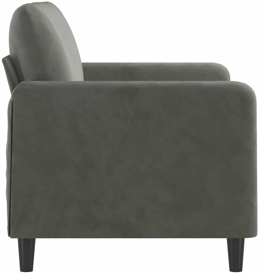 Dvivietė sofa, tamsiai pilkos spalvos, 120cm, aksomas