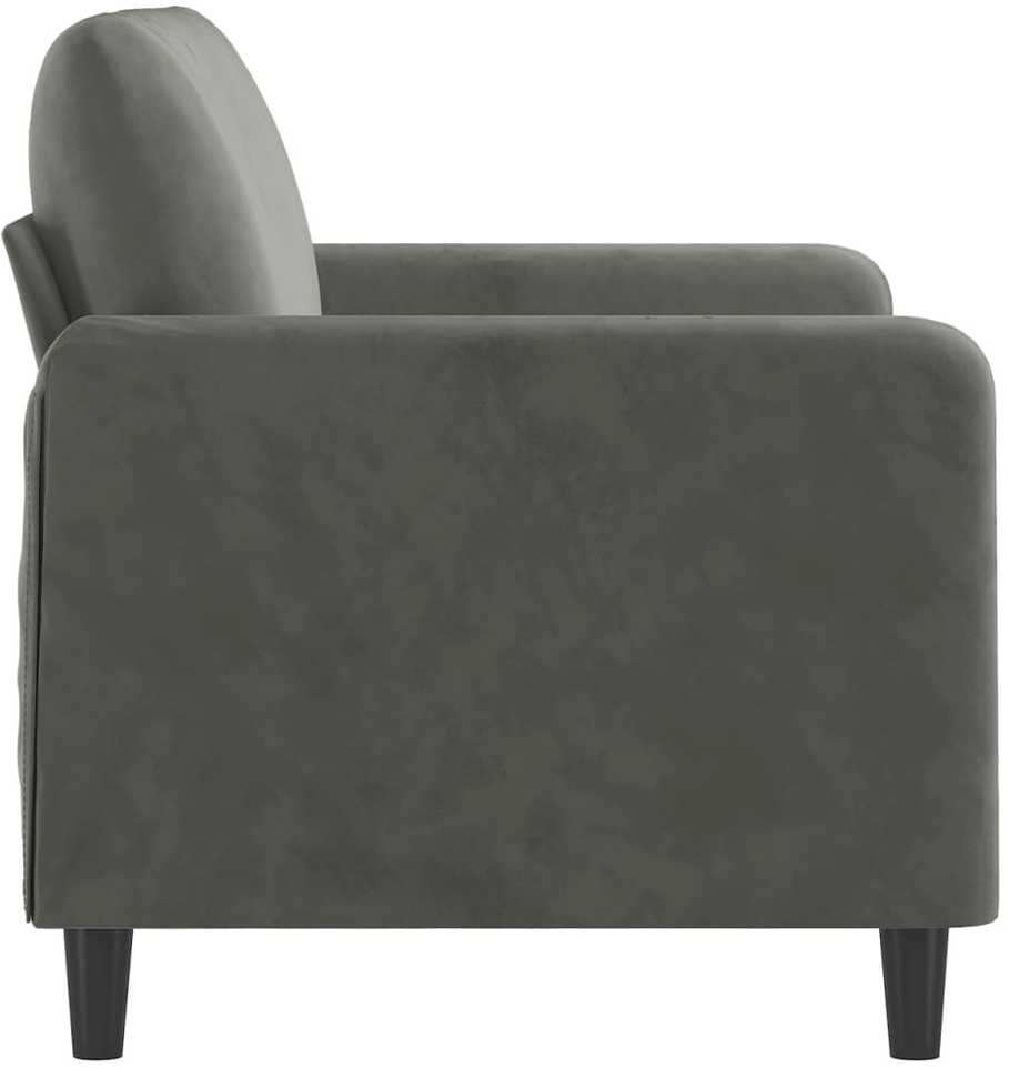 Dvivietė sofa, tamsiai pilkos spalvos, 120cm, aksomas