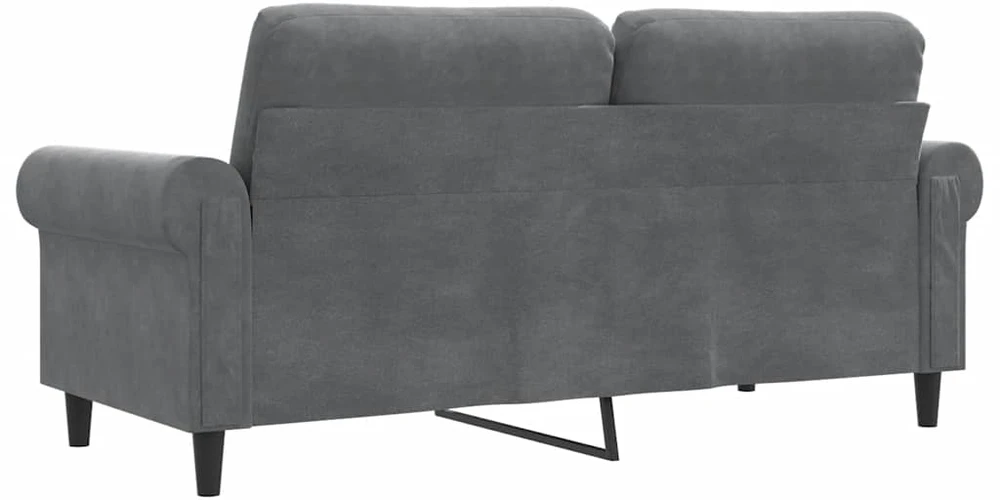 Dvivietė sofa, tamsiai pilkos spalvos, 140cm, aksomas