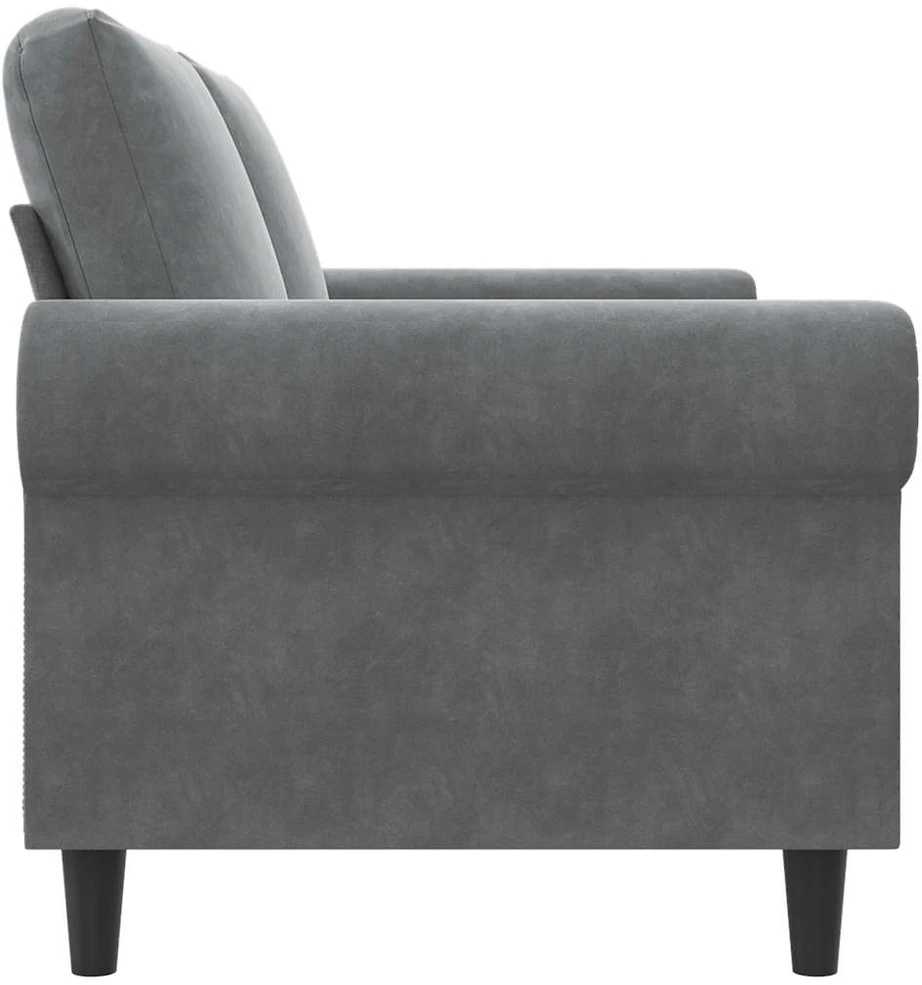 Dvivietė sofa, tamsiai pilkos spalvos, 140cm, aksomas