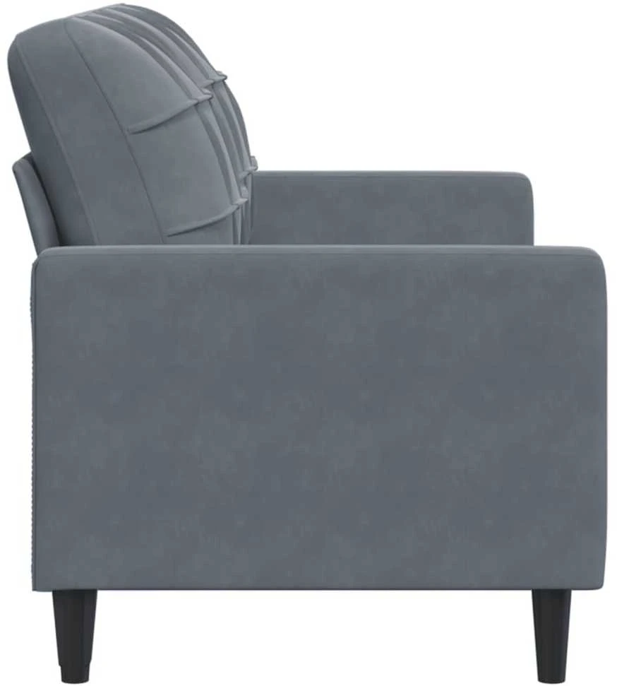 Dvivietė sofa, tamsiai pilkos spalvos, 140cm, aksomas