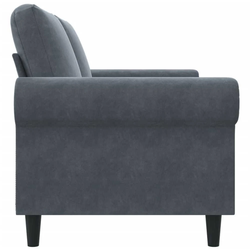 Dvivietė sofa, tamsiai pilkos spalvos, 140cm, aksomas