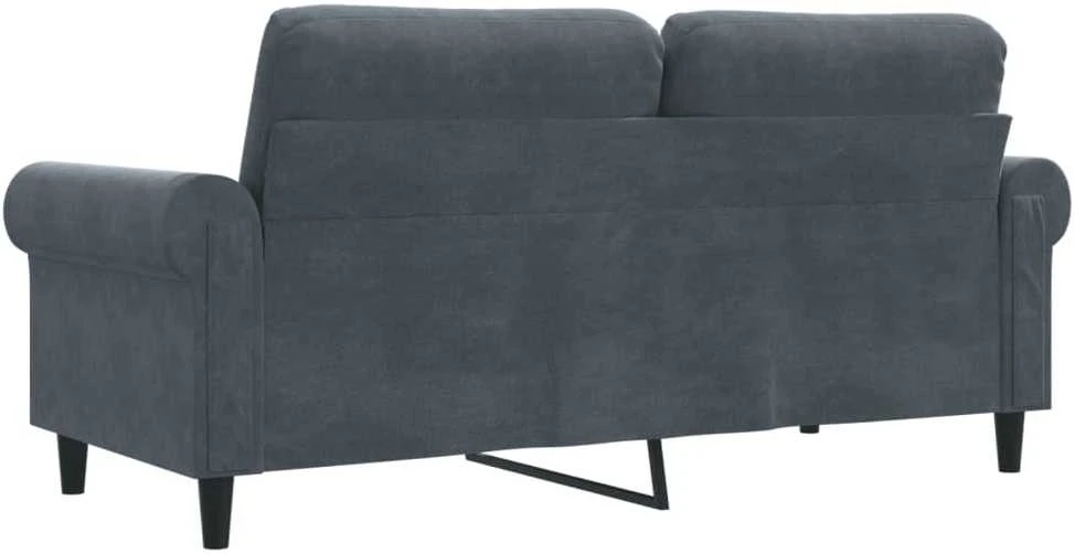 Dvivietė sofa, tamsiai pilkos spalvos, 140cm, aksomas