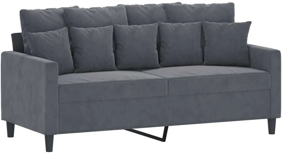 Dvivietė sofa, tamsiai pilkos spalvos, 140cm, aksomas