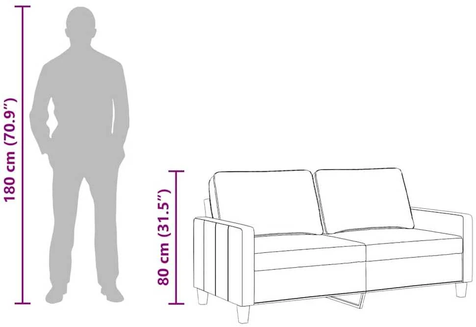 Dvivietė sofa, tamsiai pilkos spalvos, 140cm, audinys