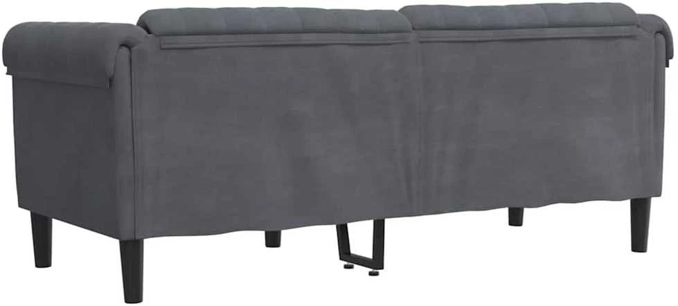 Dvivietė sofa, tamsiai pilkos spalvos, aksomas