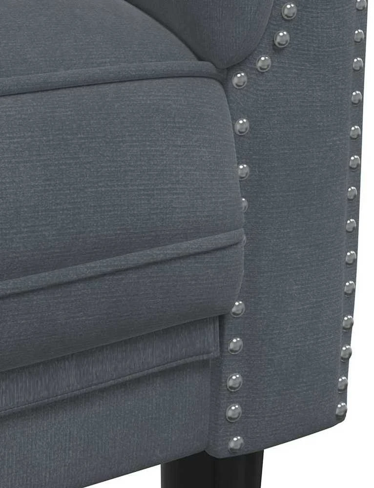 Dvivietė sofa, tamsiai pilkos spalvos, aksomas