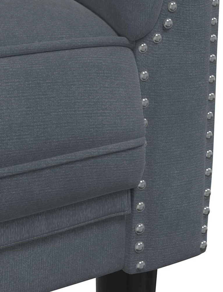 Dvivietė sofa, tamsiai pilkos spalvos, aksomas