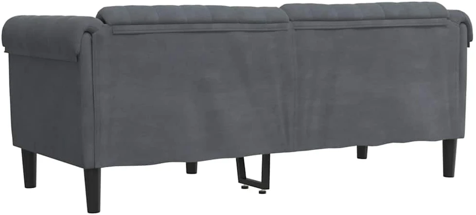 Dvivietė sofa, tamsiai pilkos spalvos, aksomas