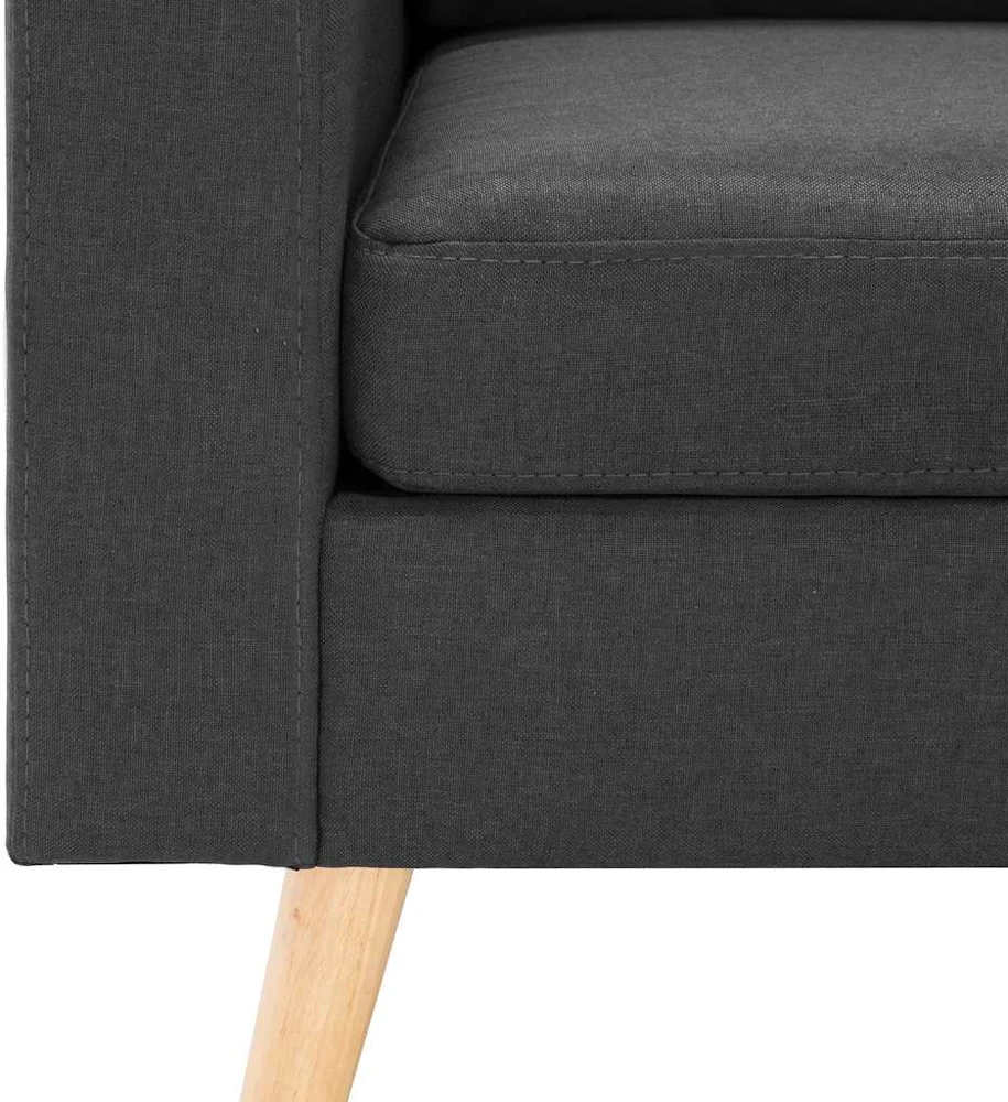 Dvivietė sofa, tamsiai pilkos spalvos, audinys