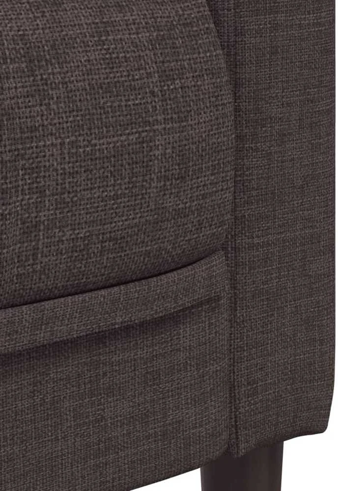 Dvivietė sofa, tamsiai rudos spalvos, audinys