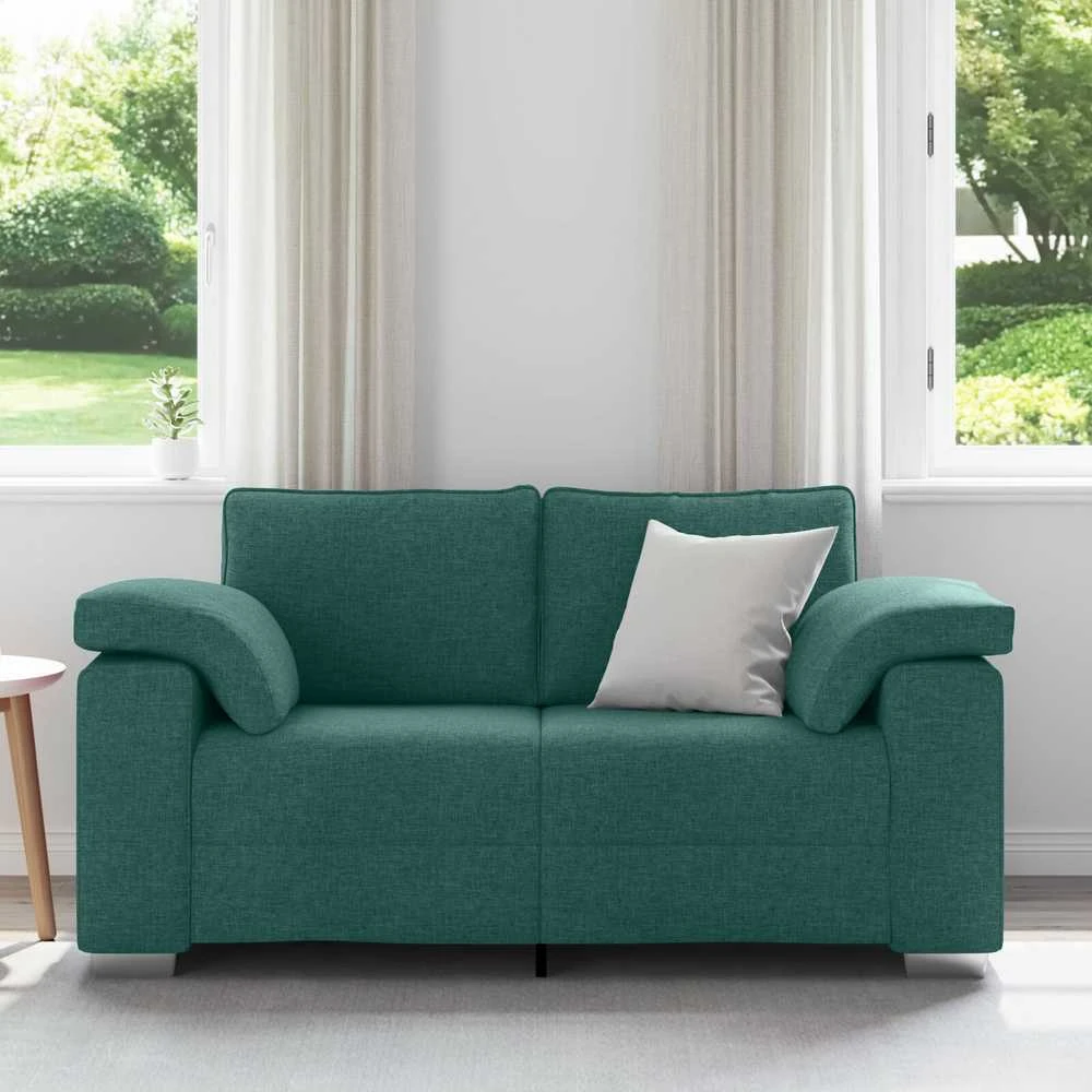 Dvivietė sofa Tamsiai žalia 160 cm audinys