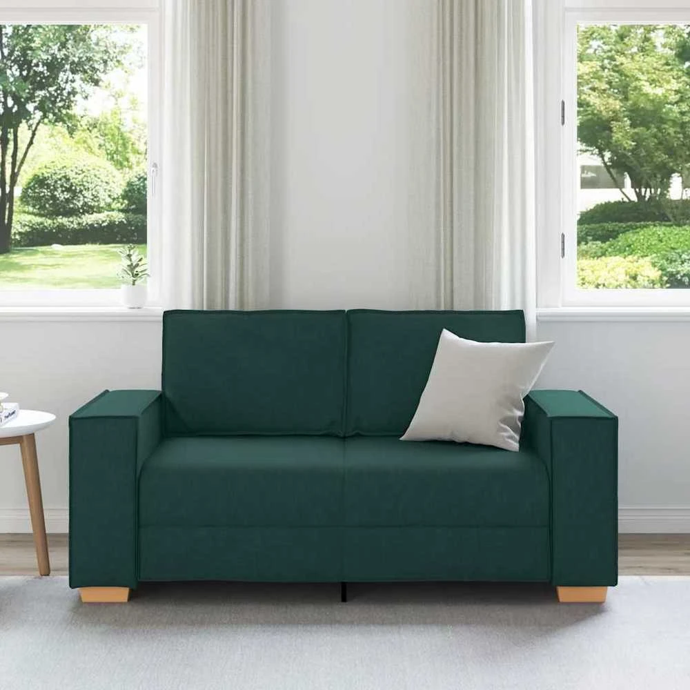 Dvivietė sofa, tamsiai žalia, 160x78x84 cm, audinys
