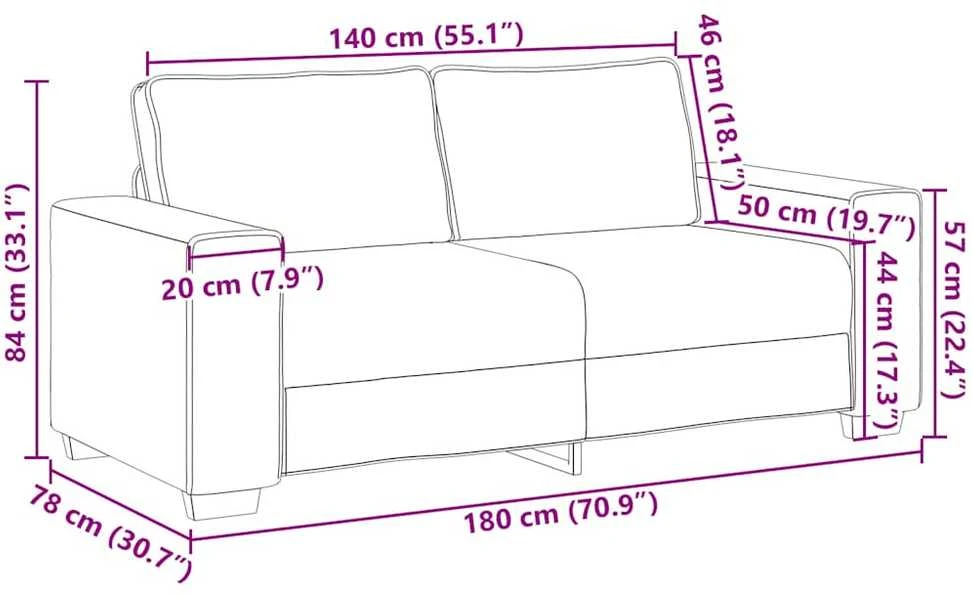 Dvivietė sofa, tamsiai žalia, 180x78x84 cm, audinys