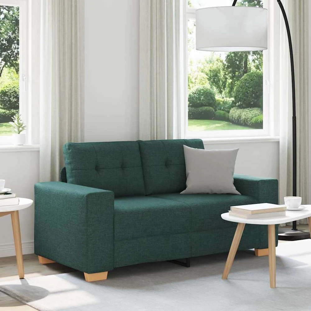 Dvivietė sofa, tamsiai žalia, 160x77x82 cm, audinys