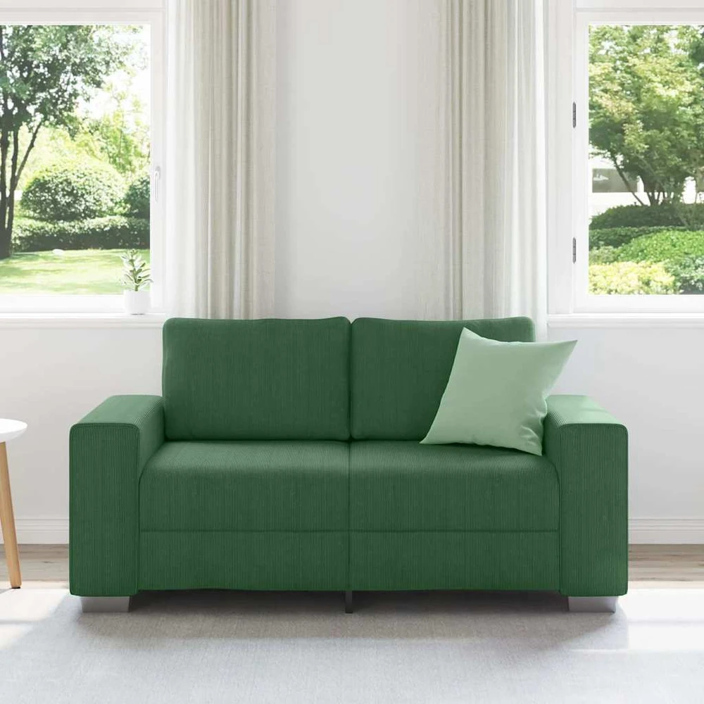 Dvivietė sofa, tamsiai žalia, 160x77x82 cm, velvetas, audinys