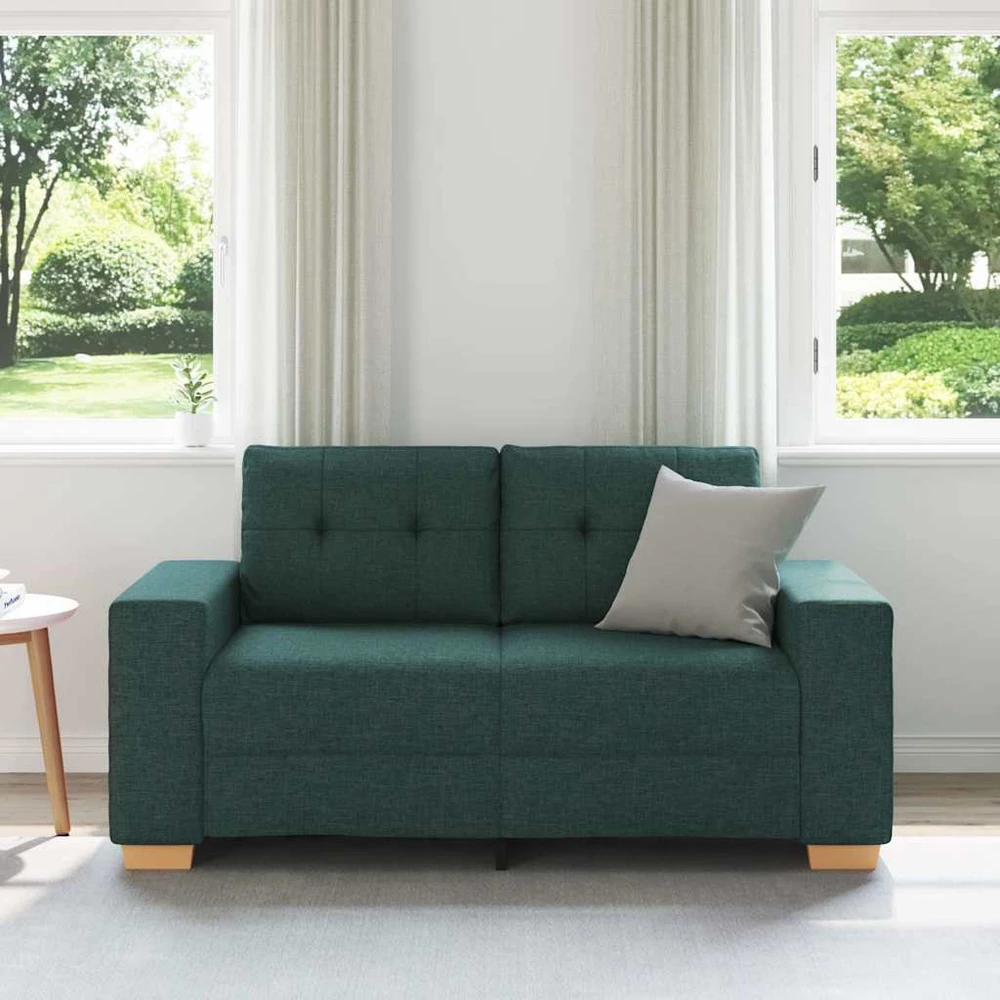 Dvivietė sofa, tamsiai žalia, 160x77x82 cm, audinys