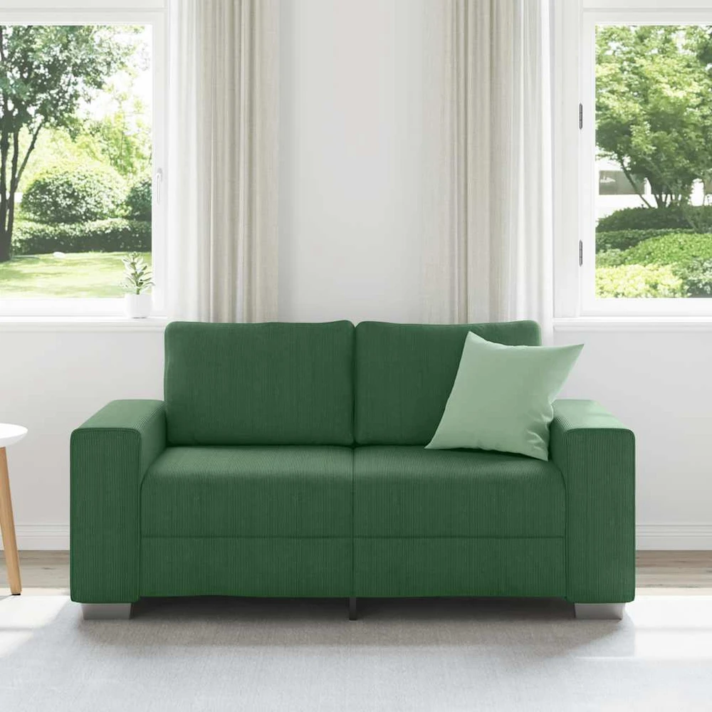 Dvivietė sofa, tamsiai žalia, 160x77x82 cm, velvetas, audinys