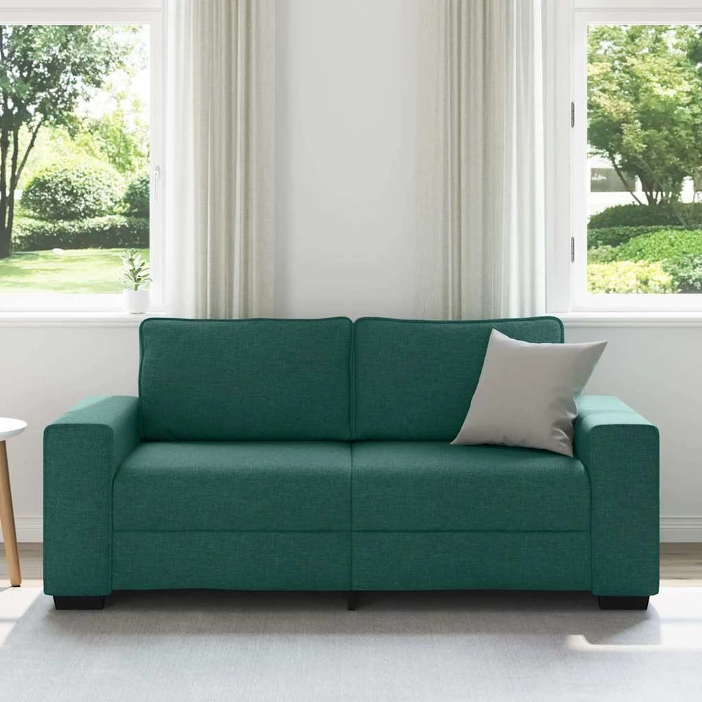 Dvivietė sofa, tamsiai žalia, 180x77x82 cm, audinys