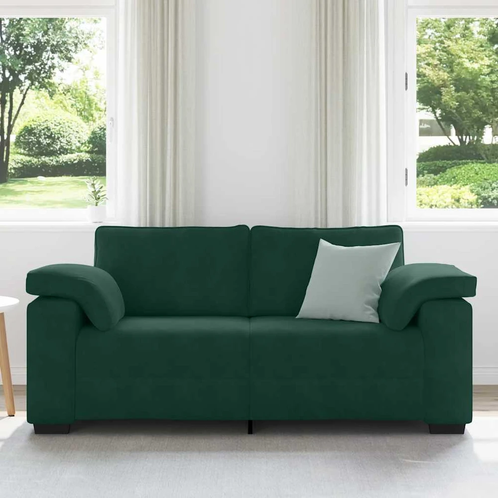 Dvivietė sofa, tamsiai žalia, 180x77x82 cm, aksomas