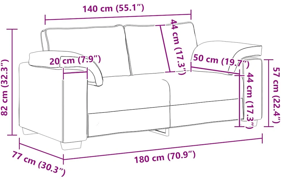 Dvivietė sofa, tamsiai žalia, 180x77x82 cm, aksomas