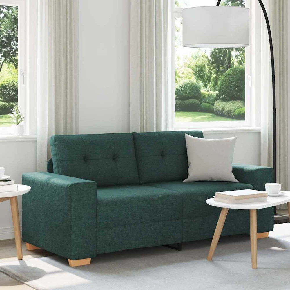 Dvivietė sofa, tamsiai žalia, 180x77x82 cm, audinys
