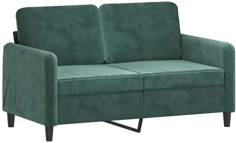 Dvivietė sofa, tamsiai žalios spalvos, 120cm, aksomas