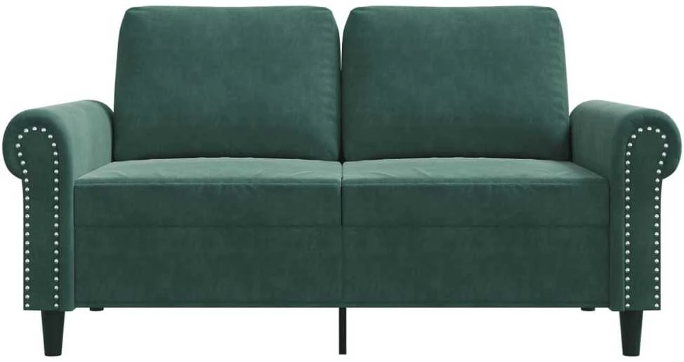 Dvivietė sofa, tamsiai žalios spalvos, 120cm, aksomas