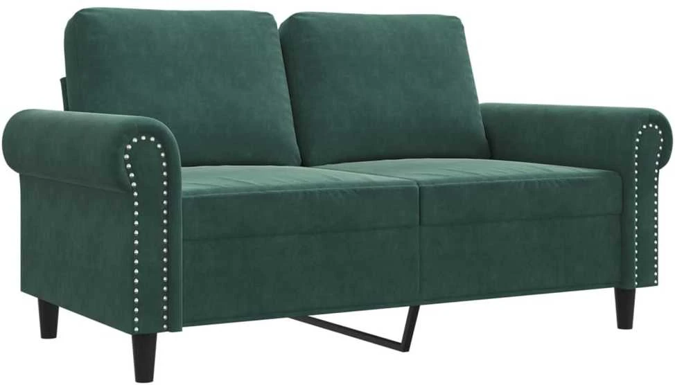 Dvivietė sofa, tamsiai žalios spalvos, 120cm, aksomas