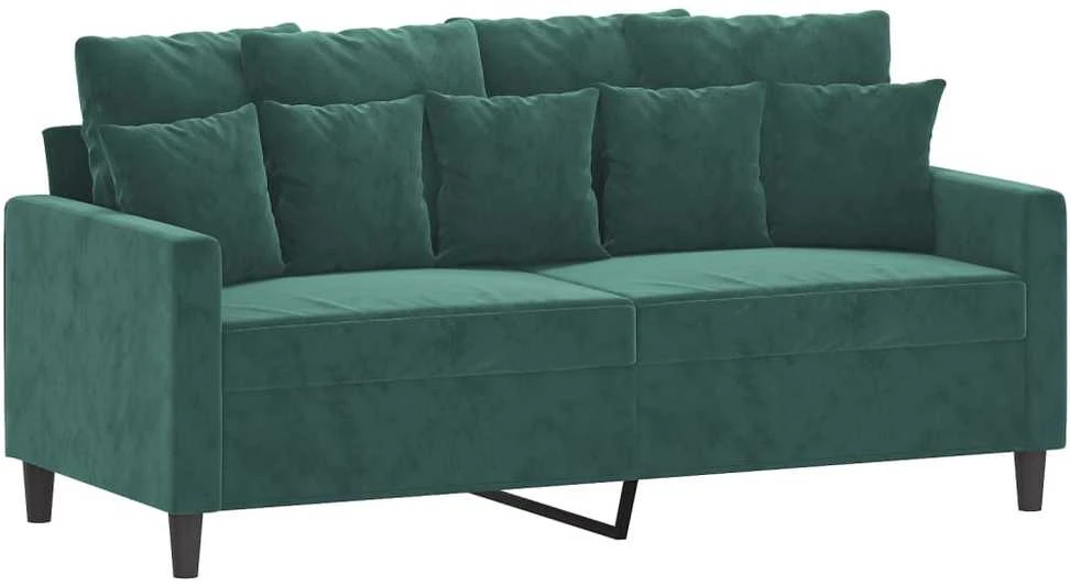 Dvivietė sofa, tamsiai žalios spalvos, 140cm, aksomas