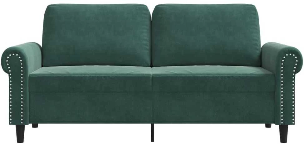 Dvivietė sofa, tamsiai žalios spalvos, 140cm, aksomas