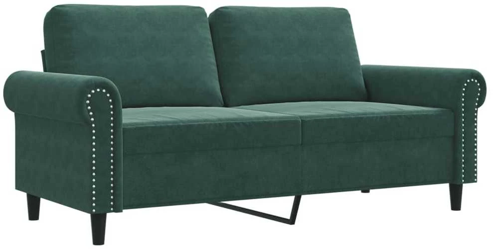 Dvivietė sofa, tamsiai žalios spalvos, 140cm, aksomas