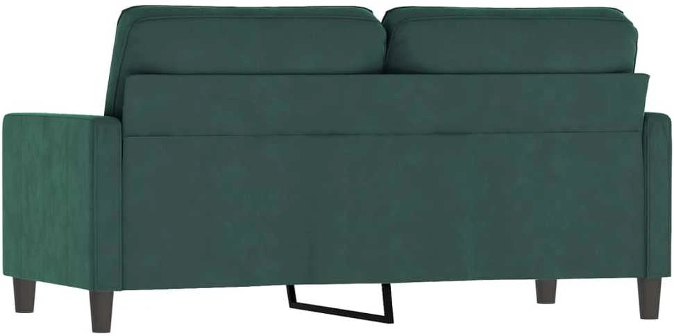 Dvivietė sofa, tamsiai žalios spalvos, 140cm, aksomas