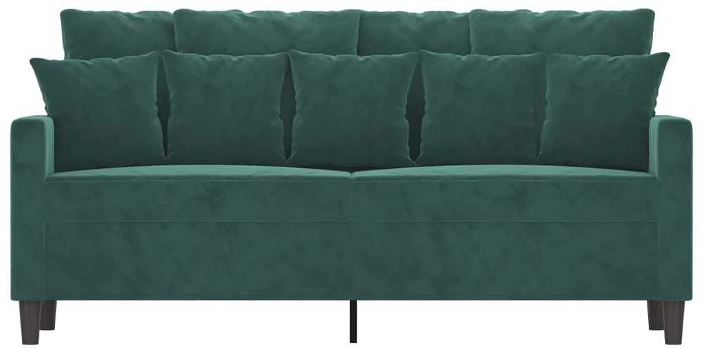 Dvivietė sofa, tamsiai žalios spalvos, 140cm, aksomas