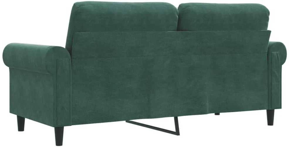 Dvivietė sofa, tamsiai žalios spalvos, 140cm, aksomas