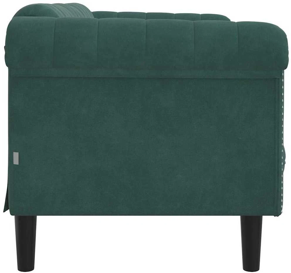 Dvivietė sofa, tamsiai žalios spalvos, aksomas
