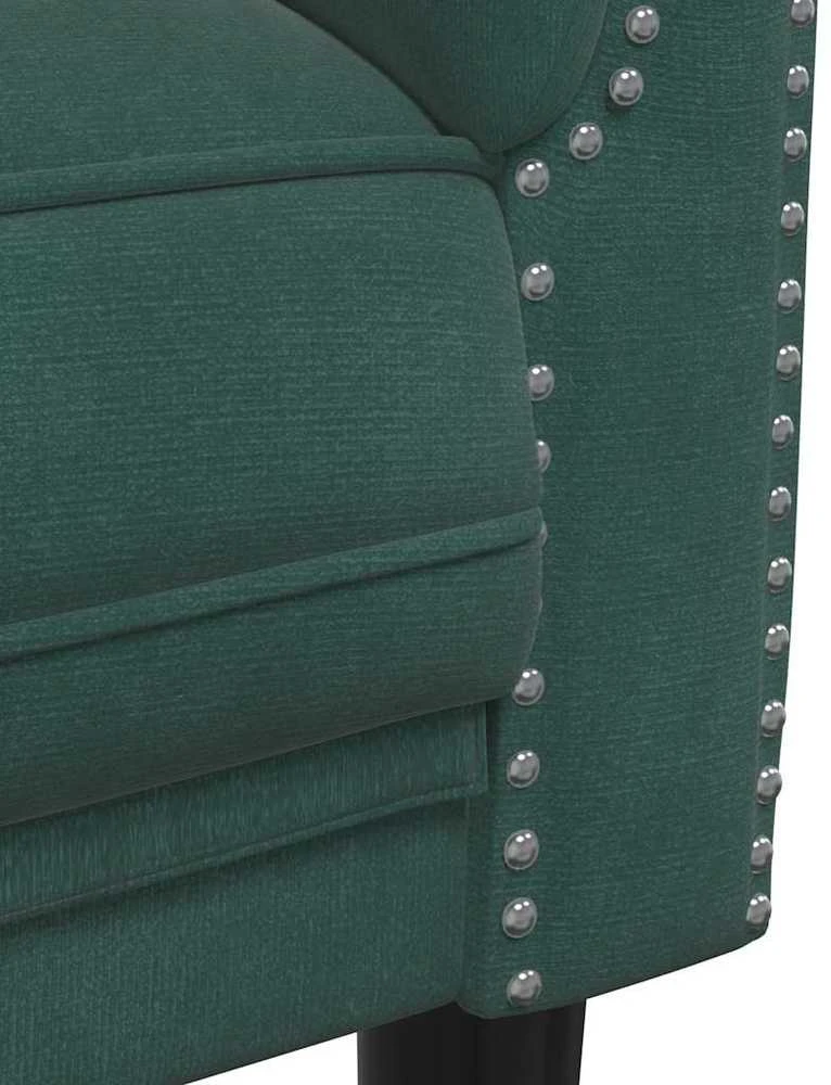 Dvivietė sofa, tamsiai žalios spalvos, aksomas