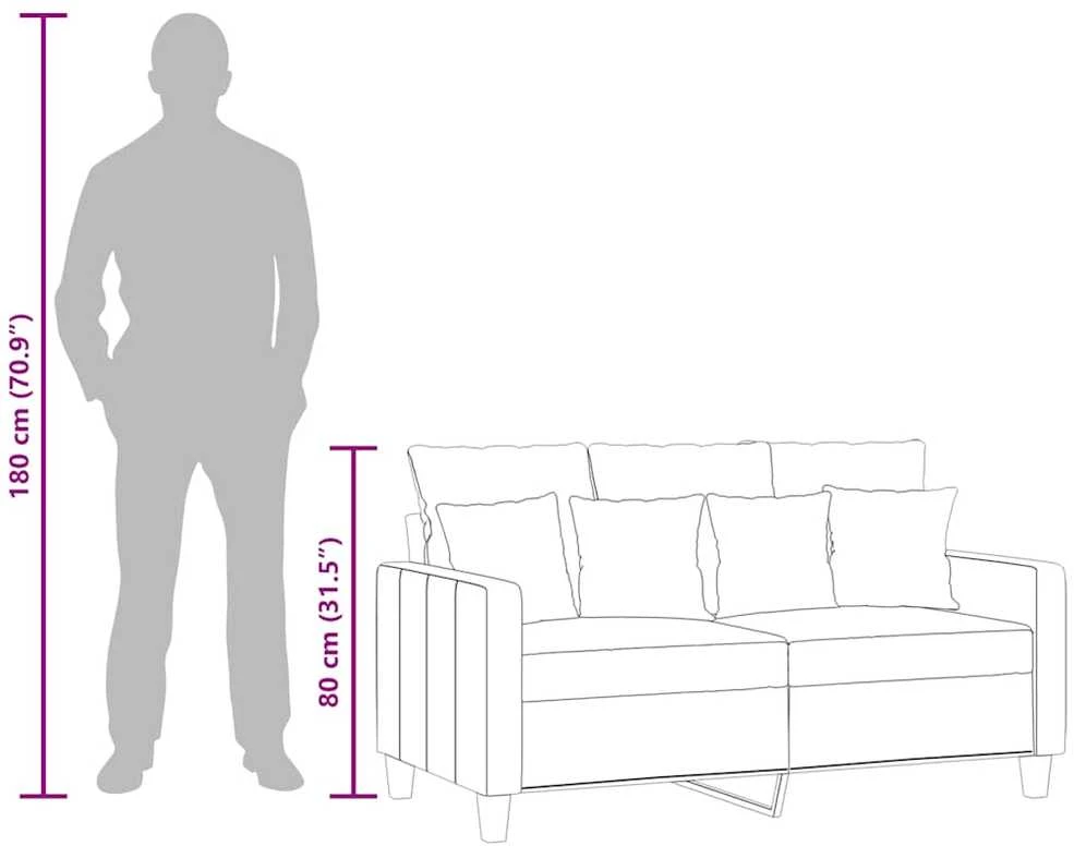 Dvivietė sofa, taupe spalvos, 120cm, audinys