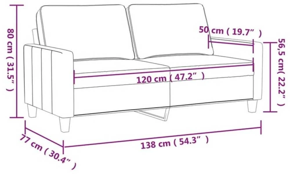 Dvivietė sofa, taupe spalvos, 120cm, audinys